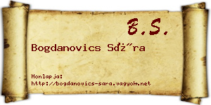 Bogdanovics Sára névjegykártya