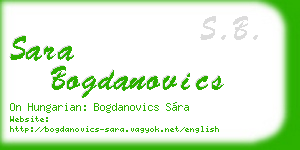 sara bogdanovics business card